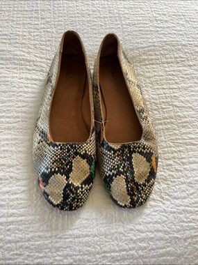 Madewell Snake-Print Ballet Flats with Colorful Accents